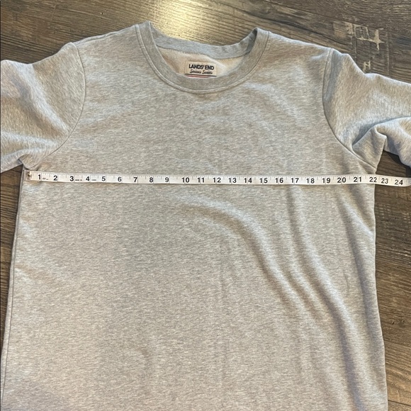 Lands End Gray Sweatshirt Dress with colorful striped Cuffs Size XL - Picture 8 of 8